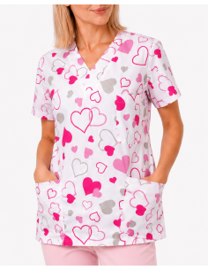 Bluza medyczna bawełna serca 2