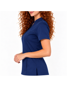 Bluza medyczna damska ze stójką granatowa 2